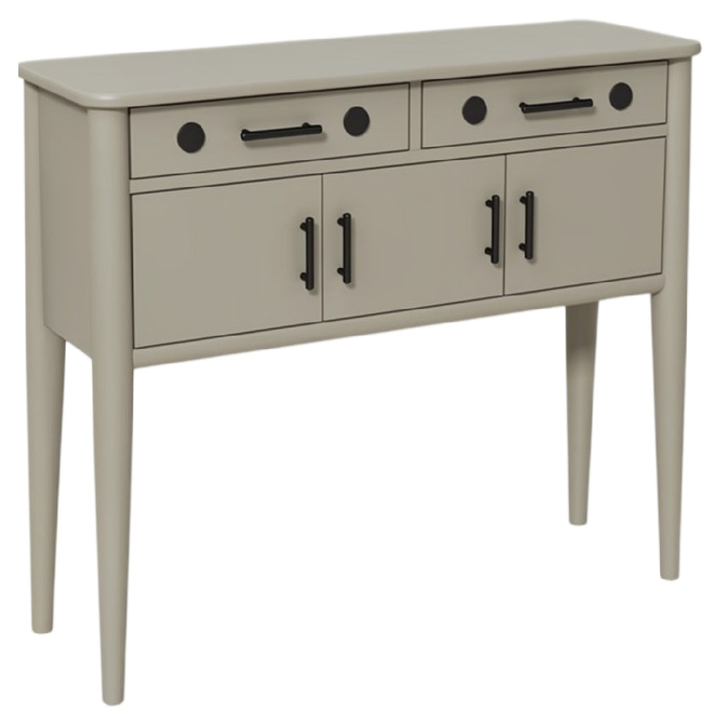 **Moderne console met lade en deur in neutrale kleur**