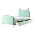 **Technische titel in het Nederlands: Speelse kinderbed met opberglades en kattenoortjes**