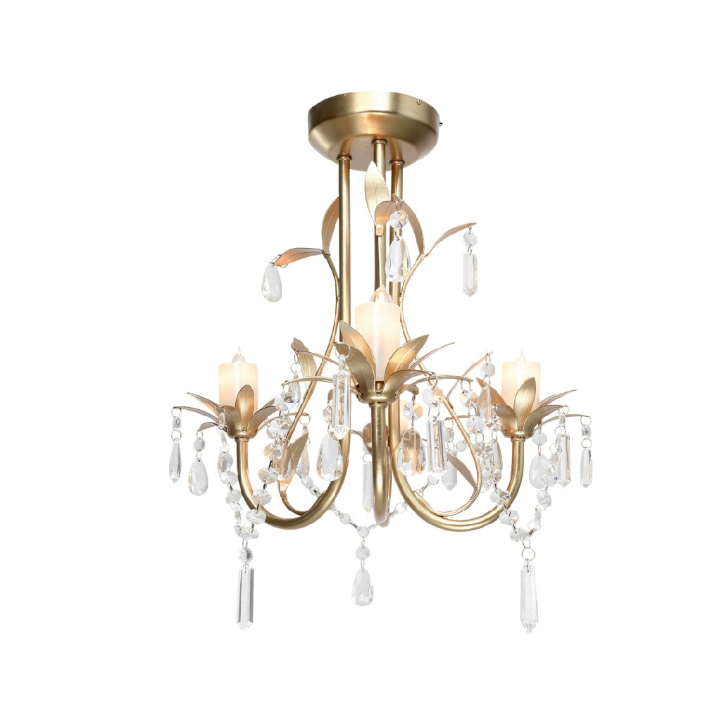 **Luxe Luster met Kristallen Decoratie en Gouden Afwerking**